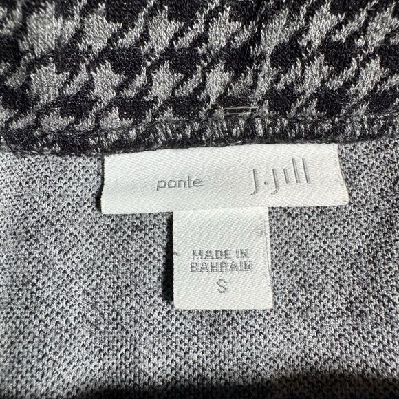 J. Jill Skirt Gray Black Houndstooth Faux Wrap A Line Ponte Women’s Small - Picture 4 of 7